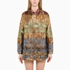 Valentino Golden Wings Multicolor Brocade Overshirt Woman Multicoloured 38 In Multicolor