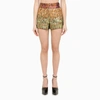 Valentino Golden Wings Multicolour Brocade Shorts Woman Multicoloured 46 In Multicolor