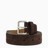 Prada Dark Brown Suede Belt In Brown
