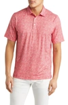 Cutter & Buck Pike Constellation Print Performance Polo In Red