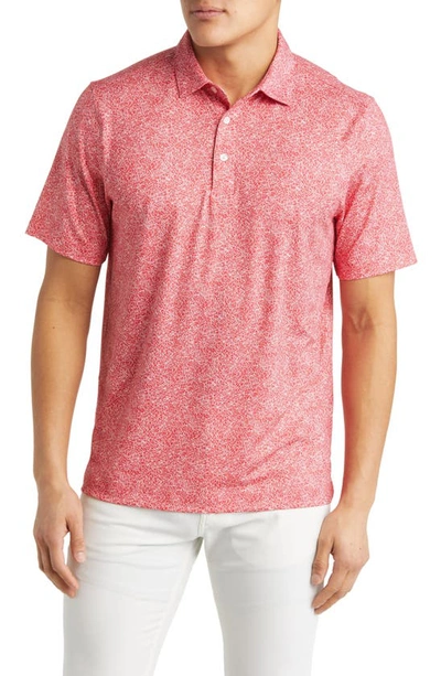 Cutter & Buck Pike Constellation Print Performance Polo In Red