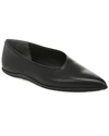 Vince Lex Leather Asymmetrical Ballerina Flats In Black