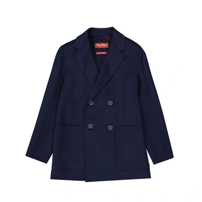 Max Mara Studio Bric Wool Jacket In Blue