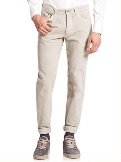 Brunello Cucinelli Men's Five-pocket Skinny Jeans In Sesame