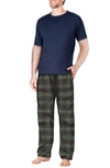 SLEEPHERO SLEEPHERO SHORT SLEEVE PLAID FLANNEL PAJAMA SET