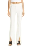 DEREK LAM 10 CROSBY MAEVE SLIT HEM STRETCH COTTON FLARE TROUSERS