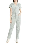 Pistola Grover Cotton Jumpsuit In Blue Frost