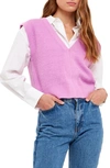 English Factory Rib Sweater Vest In Orchid