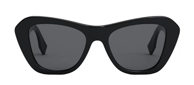 Fendi Fe40064i 01a Cat Eye Sunglasses In Grey