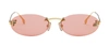 Fendi First Fe 4075us 30a Oval Sunglasses In Red