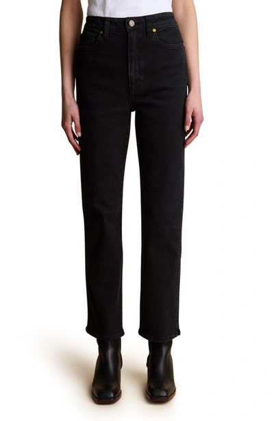 Khaite Abigail Cropped High-rise Straight-leg Jeans In Black