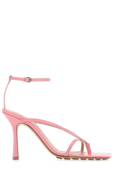 Bottega Veneta Squared Toe Strappy Sandals In Pink