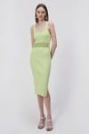 Simkhai Loren Crochet Ring Waist Sweater Dress In Lime