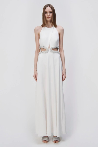 Jonathan Simkhai Sandi Embelished Halter Gown In White