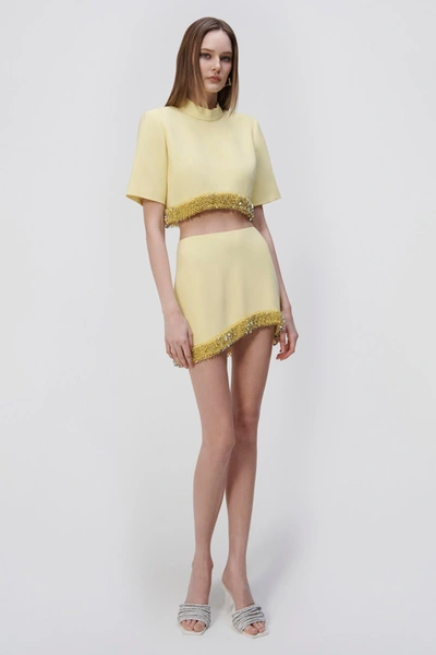 Jonathan Simkhai Jalen Embellishment Crop Top In Daffodil