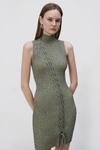 Simkhai Cade Marled Lace-up Turtleneck Tank Mini Dress In Midnight Multi