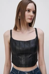 Simkhai Dune Eco-stretch Vegan Leather Bralette In Black