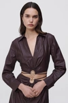 JONATHAN SIMKHAI BRESLIN SATIN COVERUP CROP TOP