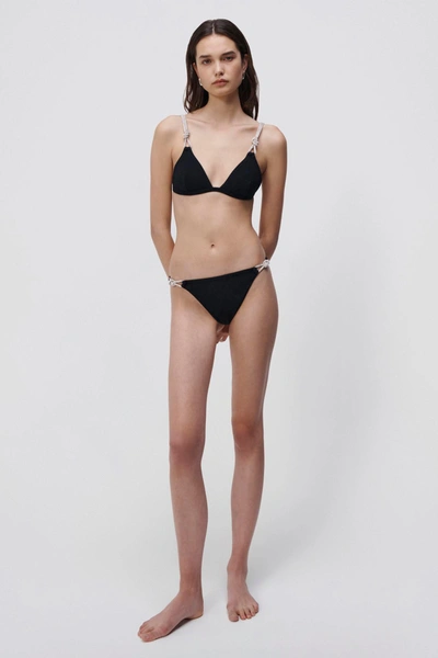 Simkhai Brighton Diamante Strap Bikini Top In Black