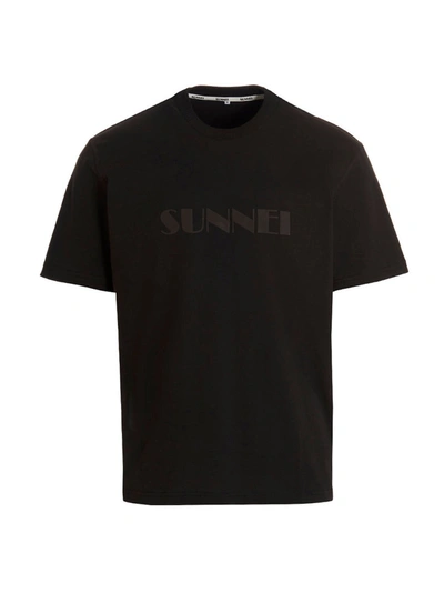 Sunnei Logo T-shirt In Black