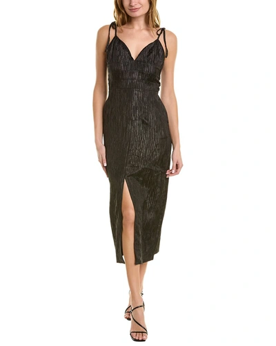 Bcbgmaxazria Pleated Midi Dress In Black