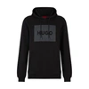 Hugo Logo-print Hoodie In French Terry In Black