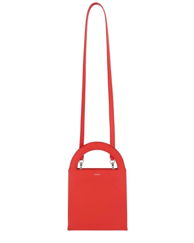 Medea Leather Top Handle Bag In Red