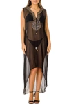 RANEE'S RANEES SLEEVELESS EMBELLISHED HIGH/LOW COVERUP