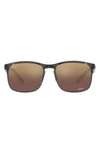 Ray Ban 58mm Rectangle Sunglasses In Grey