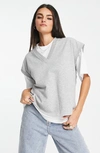 Asos Design T-shirt & Sweater Vest In Light Grey