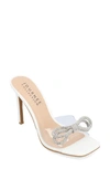 Journee Collection Fenella Embellished Clear Strap Stiletto Sandal In White