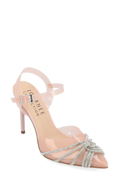 Journee Collection Eleora Crystal Clear Stiletto Pump In Nude