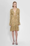 Knwls Silk Monoprint Dress In Yellow