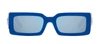 Dolce & Gabbana Logo-plaque Rectangle-frame Sunglasses In Blue