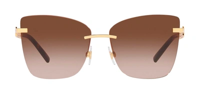 Dolce & Gabbana Interlocking Dg Metal Butterfly Sunglasses In Brown