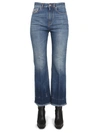 Stella Mccartney Cropped Flared Jeans In Denim In Blue