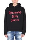 Dsquared2 D2 Gothsurfer Hoodie In Black