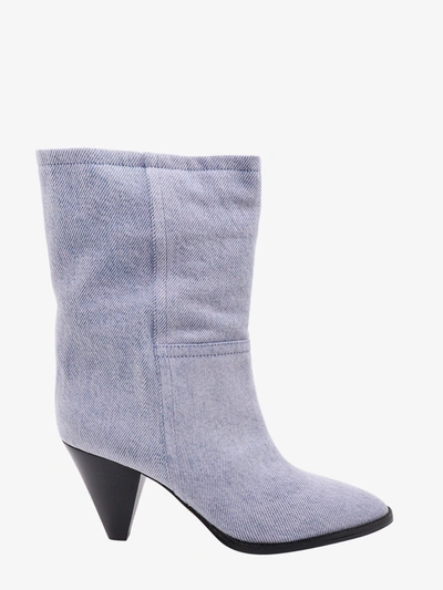 Isabel Marant Rouxa Denim Ankle Boots In Blue