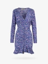 Isabel Marant Lara Print Silk Mini Dress In Blue