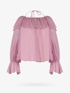 Blumarine Silk Chiffon Off-the-shoulder Top In Pink