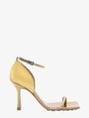 Bottega Veneta Stretch Metallic Leather Sandals In Gold