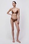 Simkhai Emmalynn Strappy Bikini Bottom In Bronze