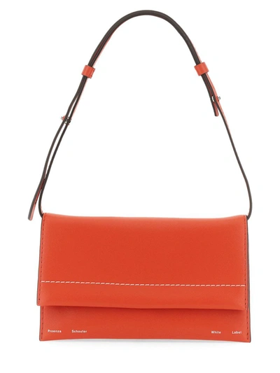 Proenza Schouler White Label Small Accordion Leather Flap Crossbody Bag In Vermillion