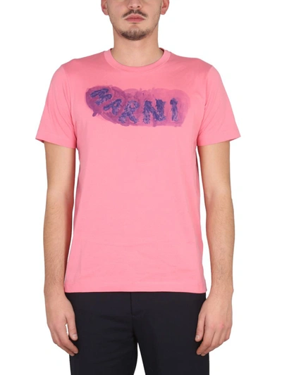 Marni Flaminia Veronesi Logo-print Cotton-jersey T-shirt In Pink