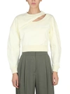 Alexander Mcqueen Logo-embroidered Cut-out Sweatshirt In Ivory