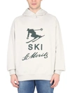 Bally Curling Sweatshirt With Print In Grey