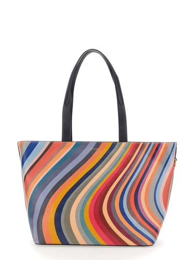 Paul Smith Swirl Striped Pattern Bag In Multicolor