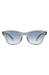 Ray Ban 53mm Gradient Square Sunglasses In Transparent Grey