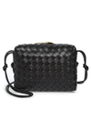 Bottega Veneta Large Loop Intrecciato Leather Shoulder Bag In 8425 Black-gold