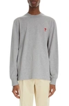 Ami Alexandre Mattiussi Logo Organic Cotton Jersey Sweatshirt In Grey